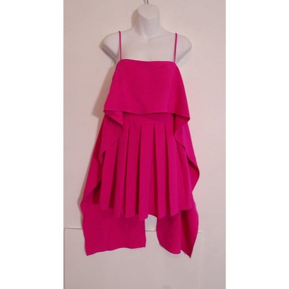 Copied - LBV Women's Pink Pleated Wing Mini Dress Sz 2 NWT 498 - Picture 6 of 12